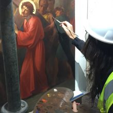 mural restoration at the cathedral of the Holy Cross